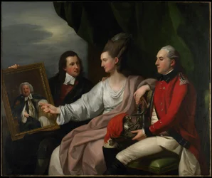 Portrætgruppe af Drummond-familien, Peter Auriol Drummond, Mary Bridget Milnes Drummond) og George William Drummond, 1776